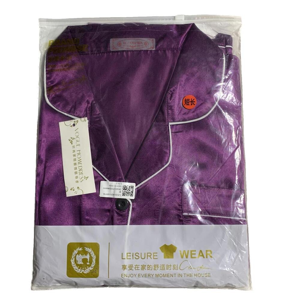 Vogue Homedress Purple Satin Leisure Wear‎ Pajama Set New